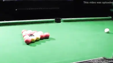 Blonde Bbw in Nylons Gets Slammed on Pool Table