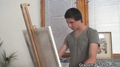 Granny Pleases Two Young Painters