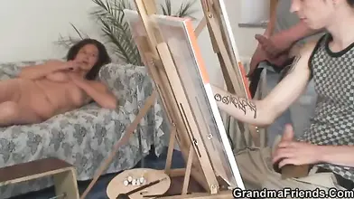 Granny Pleases Two Young Painters