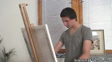 Granny Pleases Two Young Painters