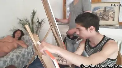 Granny Pleases Two Young Painters