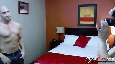 Mature Blonde Mom Gives Handy Blowjob