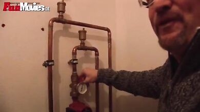 German Granny Shaves for the Plumber