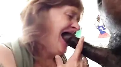 Granny Deepthroats Big Black Cock