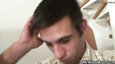 Big Cocked Guy Fucks Blonde Granny In-Law