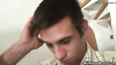 Big Cocked Guy Fucks Blonde Granny In-Law