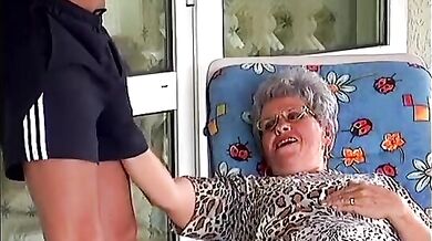 Granny Eve Enjoys Young Dick