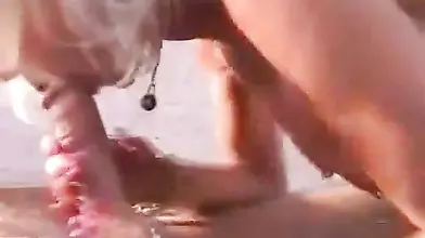 Mature Blonde Takes Two Dicks Outdoors