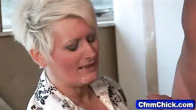 Mature Domina Milks Loser