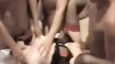 Public Gangbang for Mature Wife