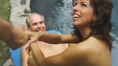 Outdoor Trampoline Threesome