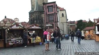 Granny Tourist Gets Picked Up and Pounded