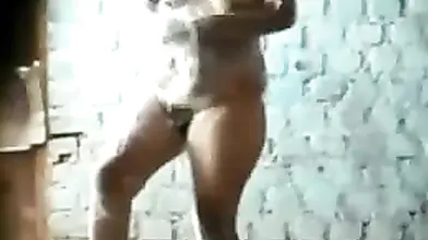 Voyeur Spies Mature Woman Bathing Outdoors