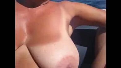 Voyeur Spots Wife's Huge Tits at Beach