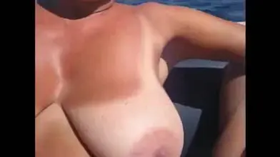 Voyeur Spots Wife's Huge Tits at Beach