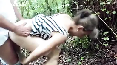 Mature Couple's Outdoor Doggy Style