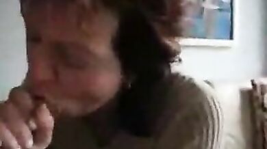 Mature Woman Swallows Jizz