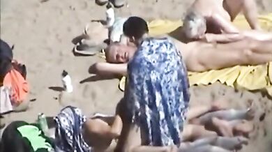 Mature Couples' Beach Encounter