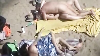 Mature Couples' Beach Encounter