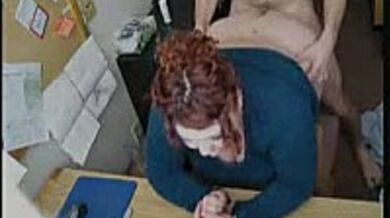 Office Voyeur Catches Mature Redhead Fucking