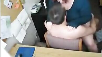 Office Voyeur Catches Mature Redhead Fucking