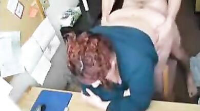 Office Voyeur Catches Mature Redhead Fucking