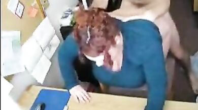 Office Voyeur Catches Mature Redhead Fucking