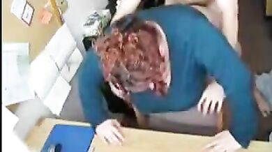 Office Voyeur Catches Mature Redhead Fucking