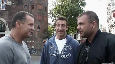 Blonde Seductress Charms Men with Her Assets