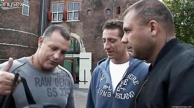 Blonde Seductress Charms Men with Her Assets