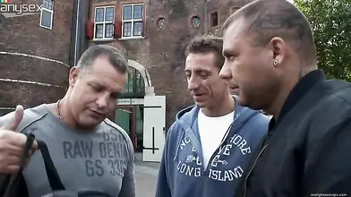 Blonde Seductress Charms Men with Her Assets