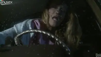 Mature Blonde Rides in the Car