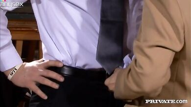 Mature Blonde Chooses Waiter's Dick as Main Course