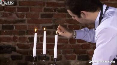 Mature Blonde Chooses Waiter's Dick as Main Course