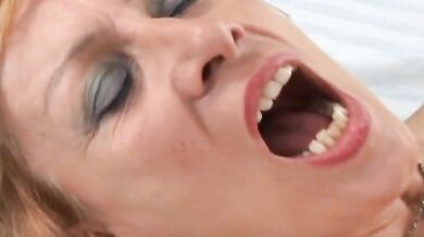 Mature Redhead and Young Stud Get Rough