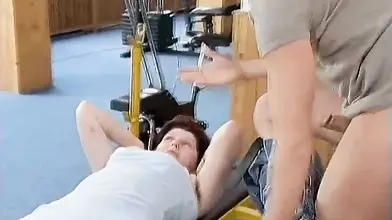 Coach's Intense Workout for Hairy Redhead Milf