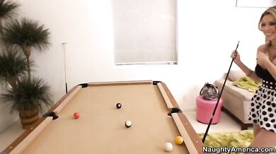 Blonde Milf's Pool Table Blowjob
