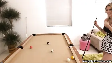 Blonde Milf's Pool Table Blowjob