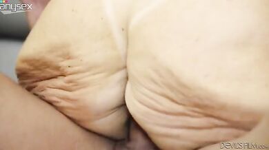 Mature Blonde Rides Young Stud