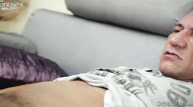 Mature Blonde Rides Young Stud