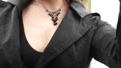 Cheating Redhead MILF Fingers Herself in the Car