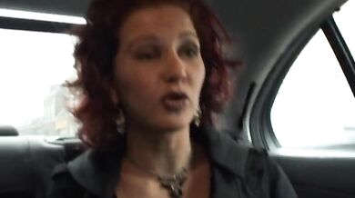 Cheating Redhead MILF Fingers Herself in the Car