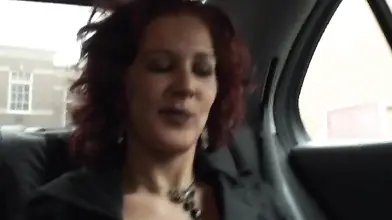 Cheating Redhead MILF Fingers Herself in the Car