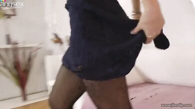 Brunette MILF Sylvia's Bedroom Tease