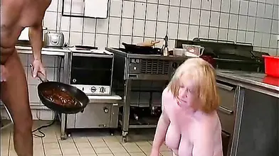 Mature Blonde's Kitchen Quickie