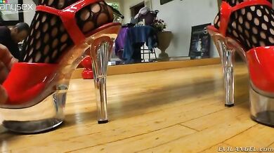 Sexy Milf Teases in Fishnets POV