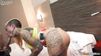 Mature Tattooed Whore Gives Hardcore Blowjob