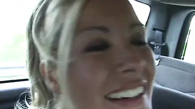Blonde MILF Renee's Car Blowjob