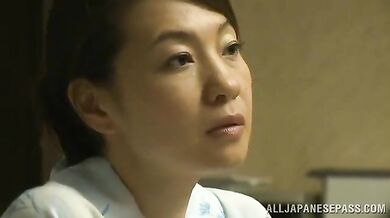 Dominant Man Forces Slim Japanese Milf