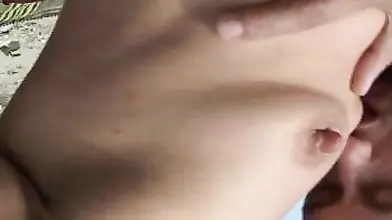 Blonde Mom Rides on the Beach